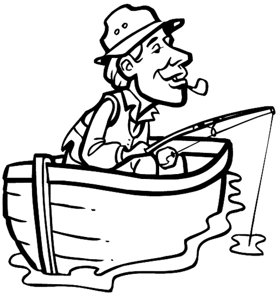 man fishing coloring pages - photo #22