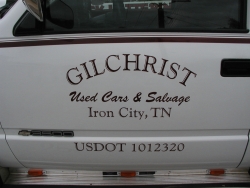 Gilchrist Used Cars Truck Lettering
