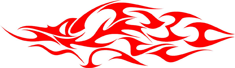 CRAZY_16 Crazy Flames Graphic Flame Decal