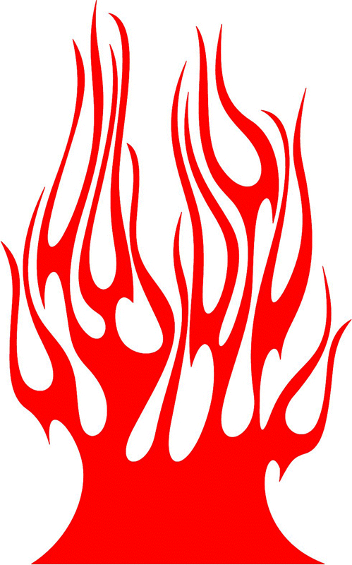 extra_30 Hood Flame Graphic Flame Decal