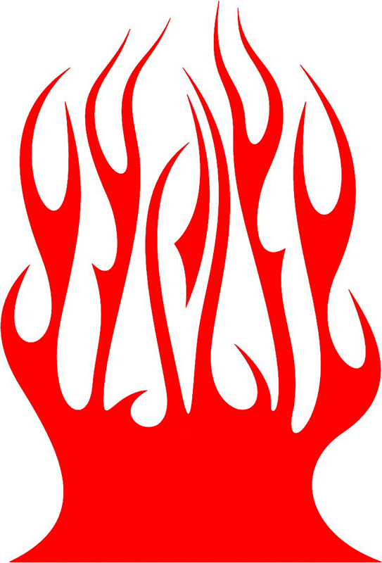 extra_42 Hood Flame Graphic Flame Decal