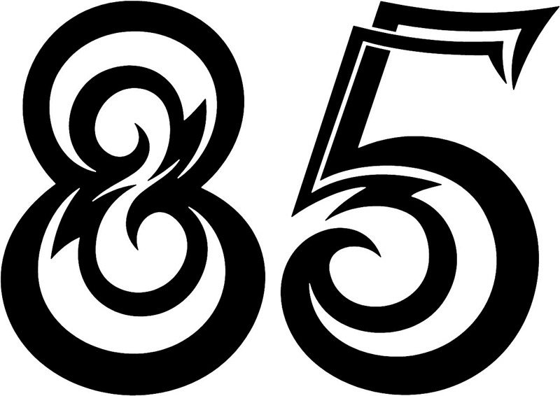 tnorigin_85 Tribal Racing Numbers Graphic Flame Decal