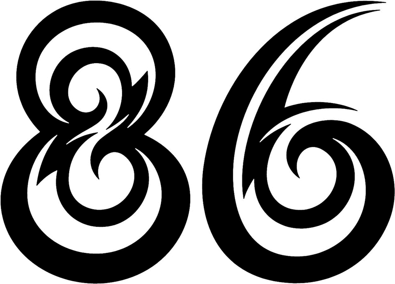 tnorigin_86 Tribal Racing Numbers Graphic Flame Decal