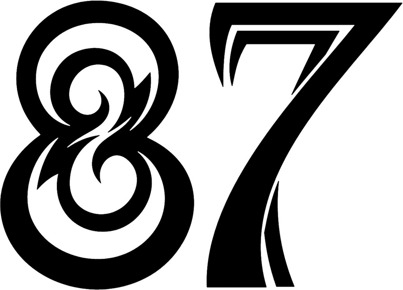 tnorigin_87 Tribal Racing Numbers Graphic Flame Decal