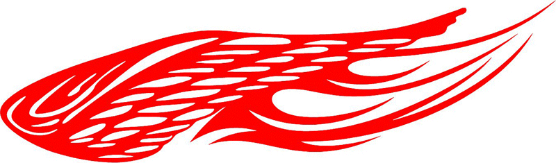 WING_29 Flames with Wings Graphic Flame Decal