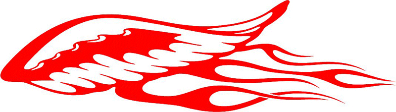 WING_30 Flames with Wings Graphic Flame Decal