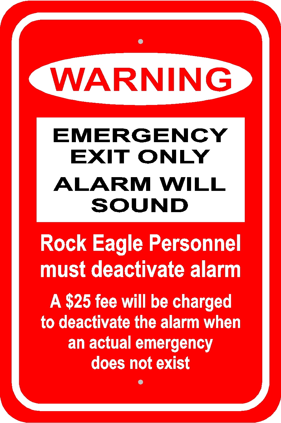 Custom Logo Sign Design Rock_Eagle_4h_warning Decal Sticker made to your Specifications by your Sign Specialist