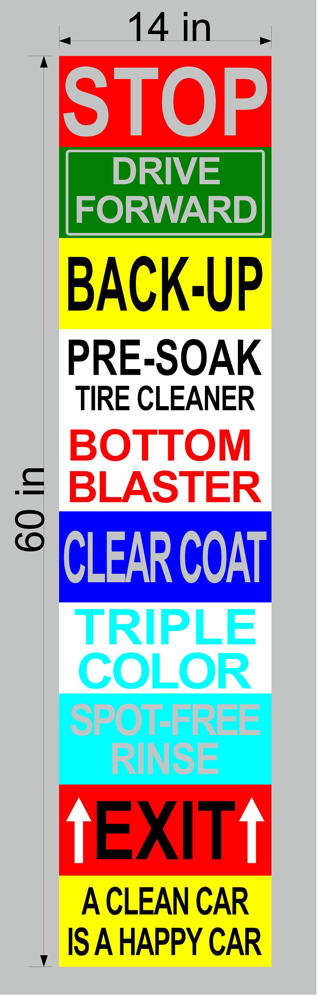 Custom Logo Sign Design Translucent-Car-Wash-Signs Decal Sticker made to your Specifications by your Sign Specialist