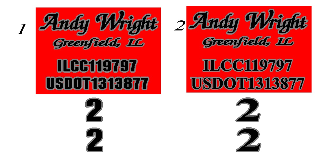 Custom Logo Sign Design andy_wright_truck_logos Decal Sticker made to your Specifications by your Sign Specialist