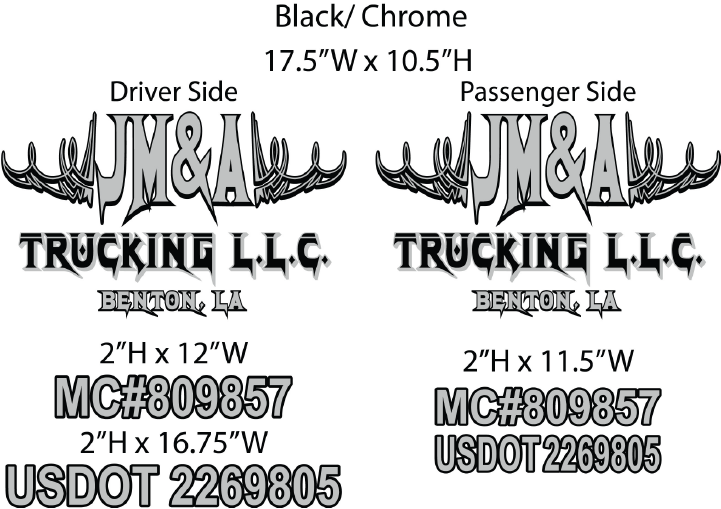 Custom Logo Sign Design jma-trucking-truck-decals Decal Sticker made to your Specifications by your Sign Specialist