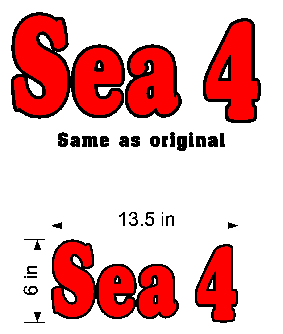 Custom Logo Sign Design sea4 Decal Sticker made to your Specifications by your Sign Specialist