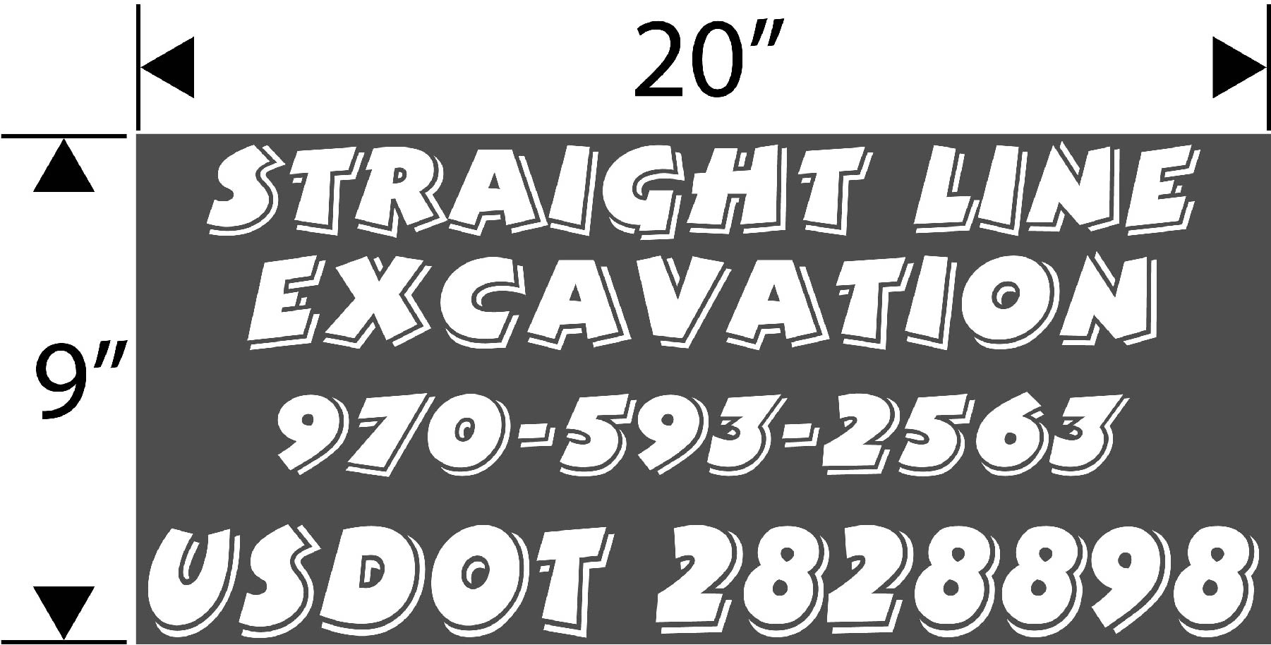 Custom Logo Sign Design straight-line-excavation-trucklettering Decal Sticker made to your Specifications by your Sign Specialist