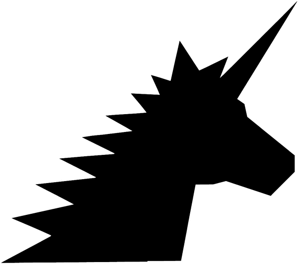 Unicorn profile in silhouette vinyl sticker. Customize on line.      Animals Insects Fish 004-0996  