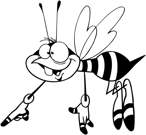 Comic cross eyed bee vinyl sticker. Customize on line.      Animals Insects Fish 004-1027  