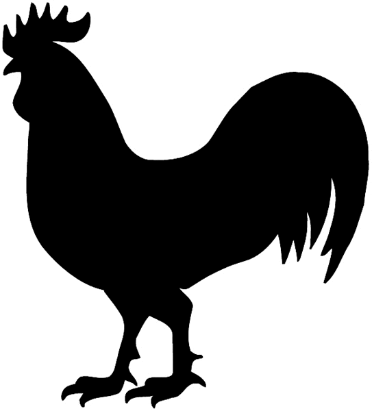 Beautifully combed rooster silhouette vinyl sticker. Customize on line.       Animals Insects Fish 004-1191  