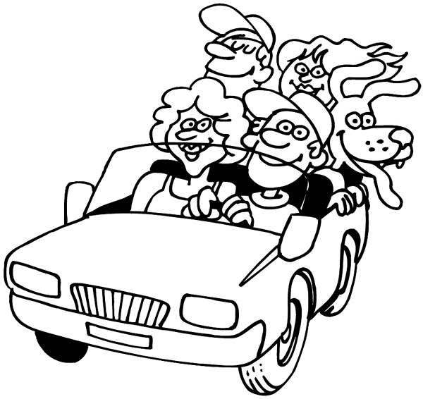 Family plus dog in convertible vinyl sticker. Customize on line.     Autos Cars and Car Repair 060-0386  