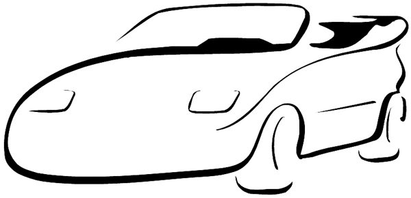 Convertible car drawing vinyl sticker. Customize on line.      Autos Cars and Car Repair 060-0425  