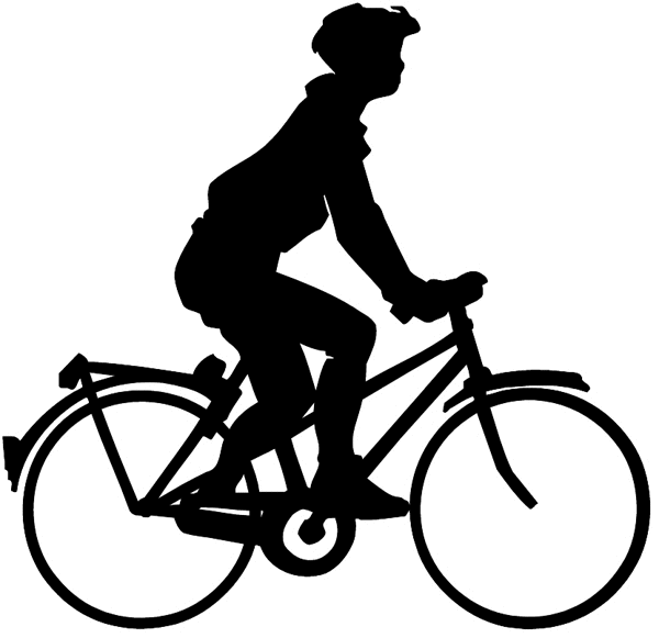 Boy on bike silhouette vinyl sticker. Customize on line.     Bicycles Motorcycles 009-0080  