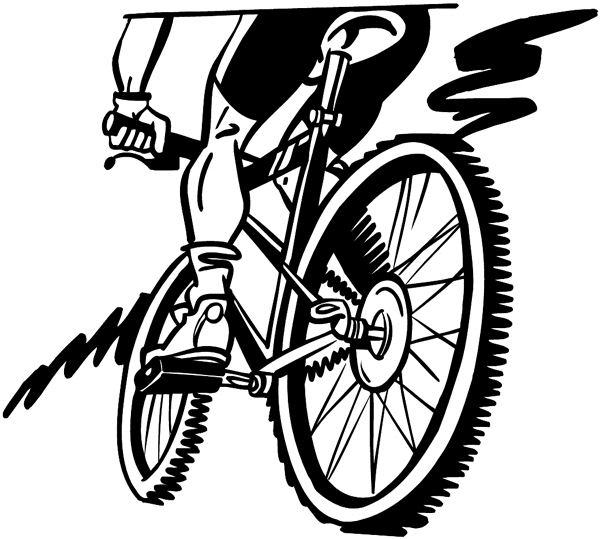 Bike being ridden vinyl sticker. Customize on line. Bicycles Motorcycles 009-0084  
