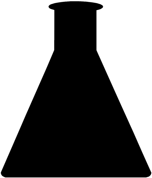 Test beaker in silhouette vinyl sticker. Customize on line.       Biology Research Development 010-0075  