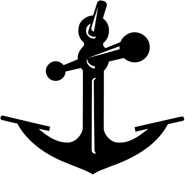 Ship's anchor in silhouette vinyl sticker. Customize on line.       Boats Shipping 013-0145  