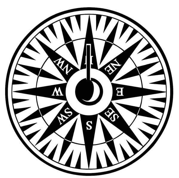 Ship's compass vinyl sticker. Customize on line.      Boats Shipping 013-0149  