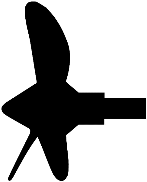 Boat propeller in silhouette vinyl sticker. Customize on line.      Boats Shipping 013-0168  