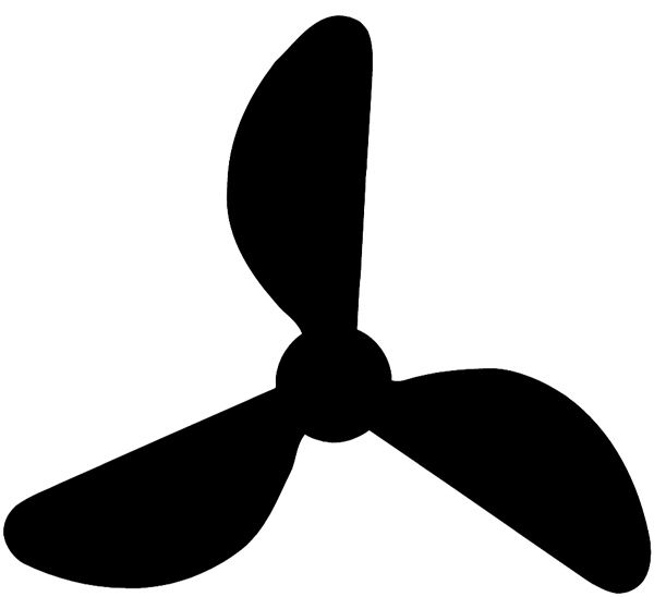Propeller blades silhouette vinyl sticker. Customize on line.     Boats Shipping 013-0170  