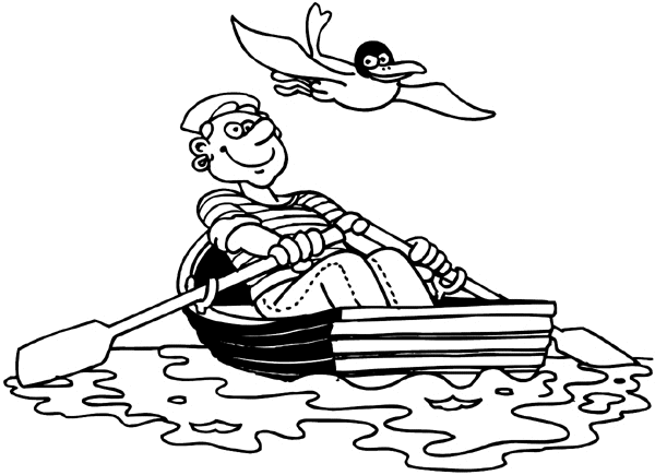 Sailor rowing boat vinyl sticker. Customize on line.       Boats Shipping 013-0177  