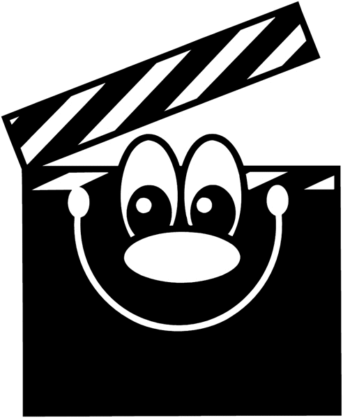 Movie making prop with face vinyl sticker. Customize on line.      Cinemas Films Videos 022-0084  