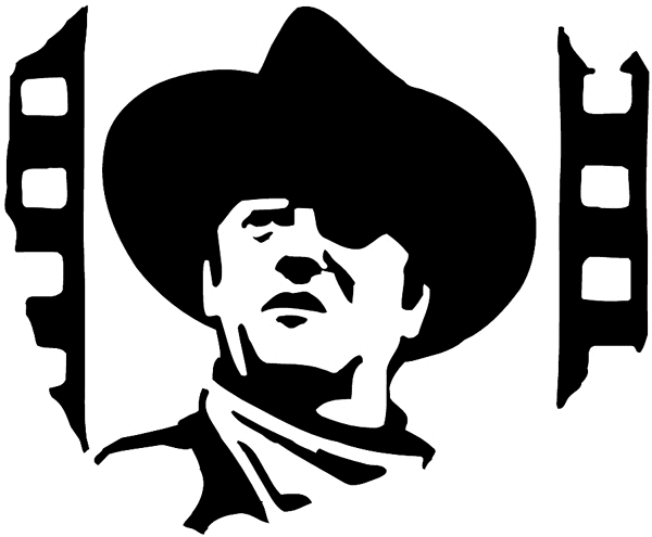 John Wayne as Rooster Cogburn vinyl sticker. Customize on line.       Cinemas Films Videos 022-0106  