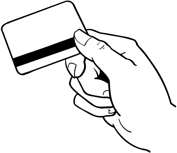 Vector Drawing Of A Hand Holding Credit Card Or Business Card High-Res  Vector Graphic - Getty Images