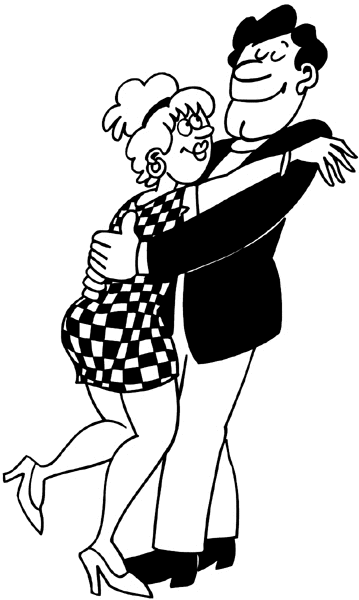 Romantic couple dancing vinyl sticker. Customize on line. Dancing 028-0121