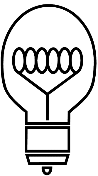 Incandescent light bulb vinyl sticker. Customize on line. Electricians Lamps Lighting 031-0089