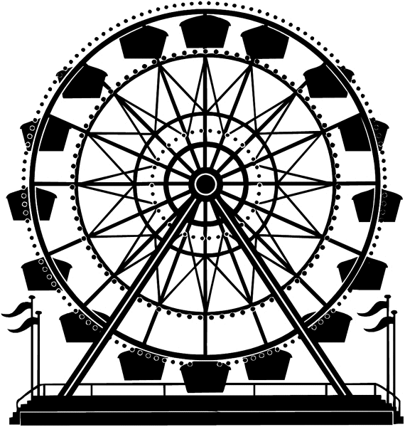 Ferris Wheel vinyl sticker. Customize on line. Entertainment And Circus 033-0181