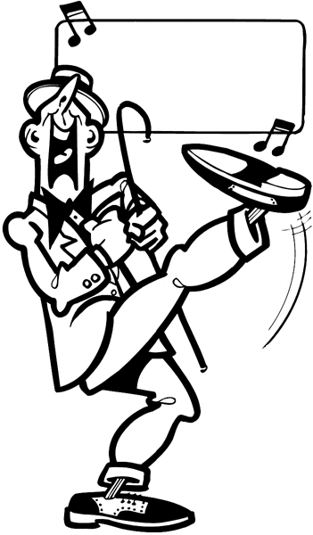 Singing and dancing man vinyl sticker. Customize on line. Entertainment And Circus 033-0182