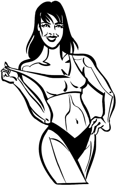 Lady in lingerie vinyl sticker. Customize on line. Fashion Clothes 036-0394