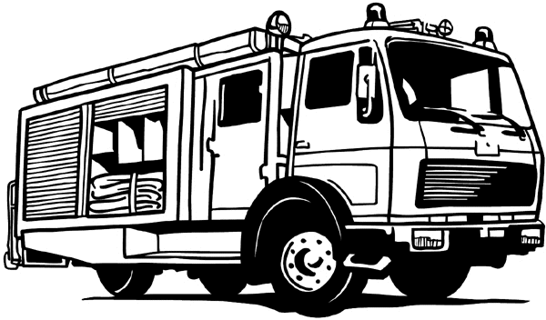 Large firetruck vinyl sticker. Customize on line. Fires And Smoke 037-0055