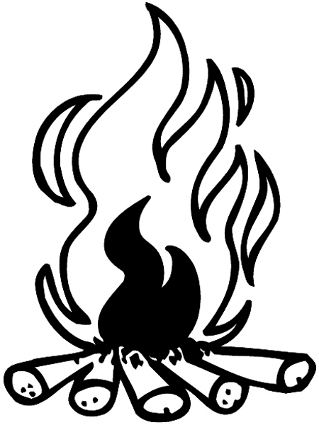 Campfire vinyl sticker. Customize on line. Fires And Smoke 037-0059