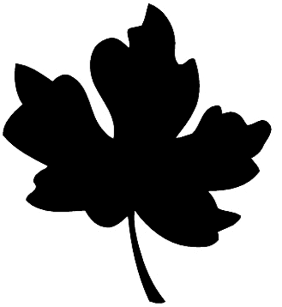 Leaf silhouette vinyl sticker. Customize on line. Flowers Trees Plants 039-0355