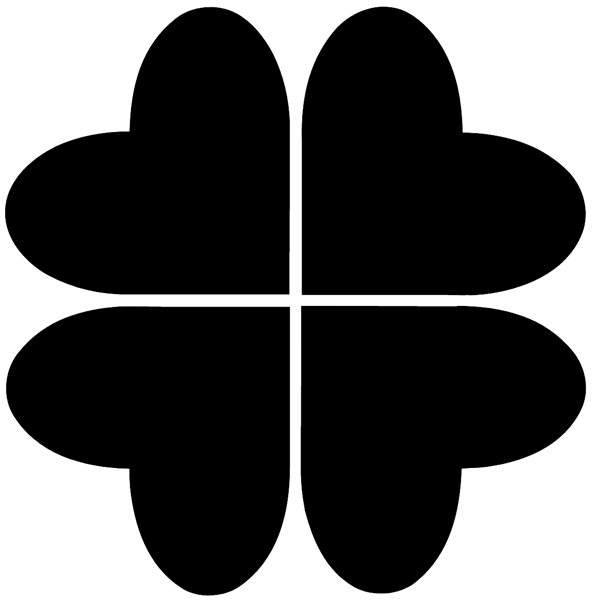 Four leaf clover silhouette vinyl decal. Customize on line.  Flowers Trees Plants 039-0382