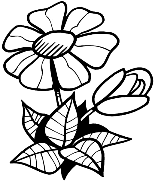 Flower and bud vinyl sticker. Customize on line. Flowers Trees Plants 039-0414