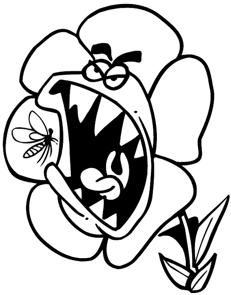 Flower ready to eat a bee vinyl sticker. Customize on line. Flowers Trees Plants 039-0420