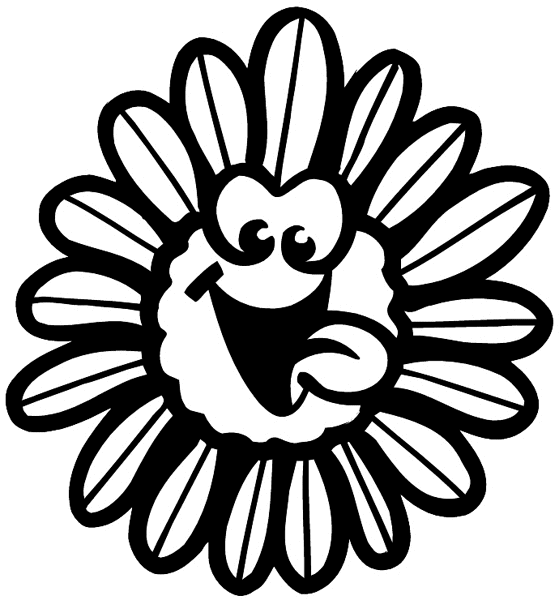 Flowers with petals and a face vinyl sticker. Customize on line. Flowers Trees Plants 039-0442