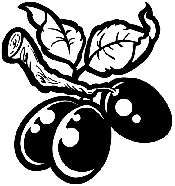 Cherries vinyl sticker. Customize on line. Fruit Vegetables 042-0165