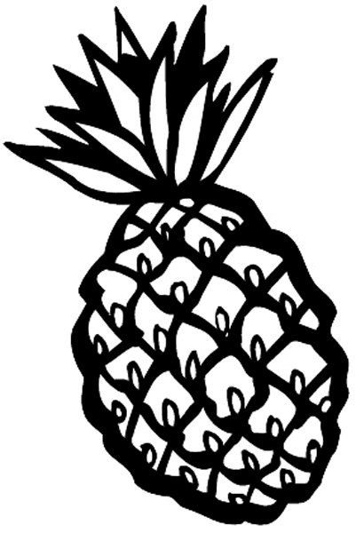Pineapple vinyl sticker. Customize on line. Fruit Vegetables 042-0226