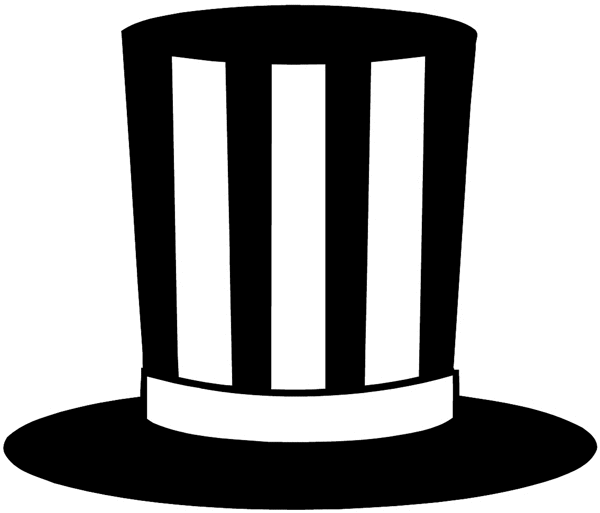 Striped top hat vinyl sticker. Customize on line. Hats 049-0078
