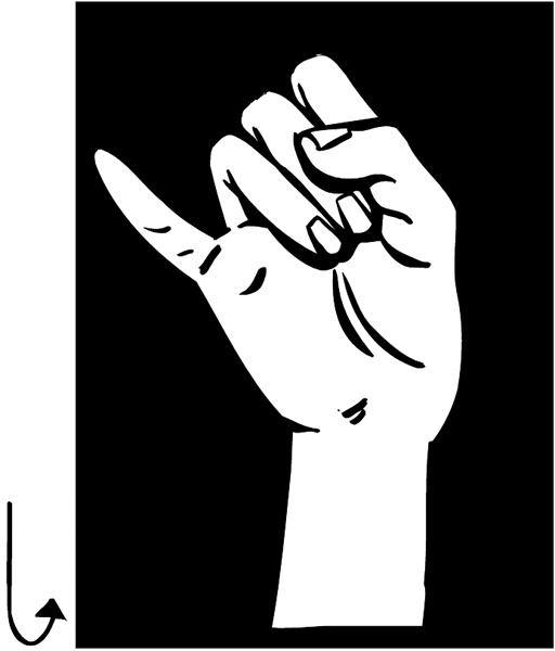 Hand holding little finger up vinyl sticker. Customize on line. Health Illness Anatomy 050-0182