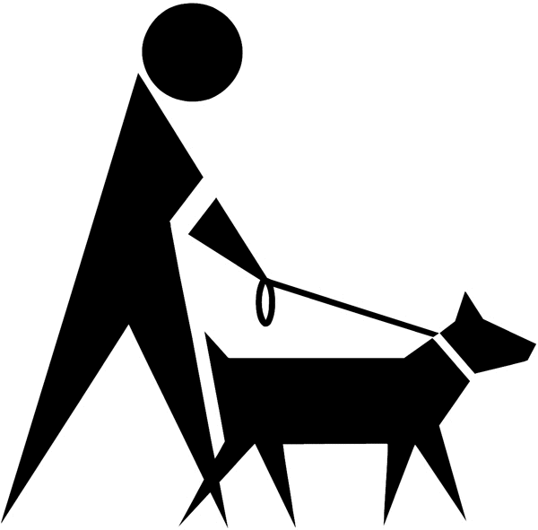 Man walking dog silhouette vinyl sticker. Customize on line. Health Illness Anatomy 050-0250