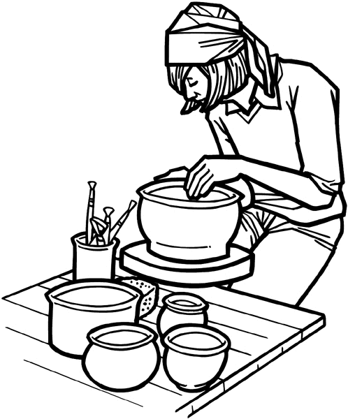 Download Potters Wheel Coloring Pages